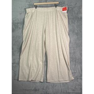 NWT New Hanes Heathered Oatmeal Super Soft Wide Leg Sweatpants Size 4X